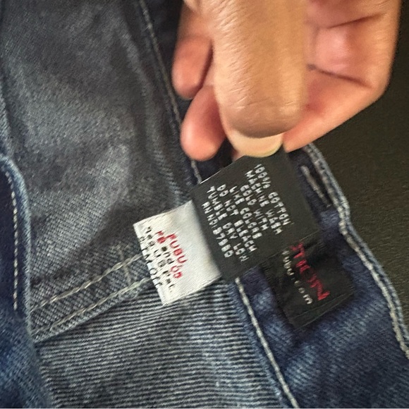 Vintage fubu Blue Denim Jeans y2k wide 38x34 - Picture 7 of 9